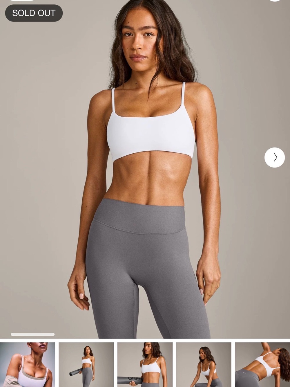 NWT Oner Active SOFTMOTION™ STRAPPY SPORTS BRA WITH GRAY LOGO White M